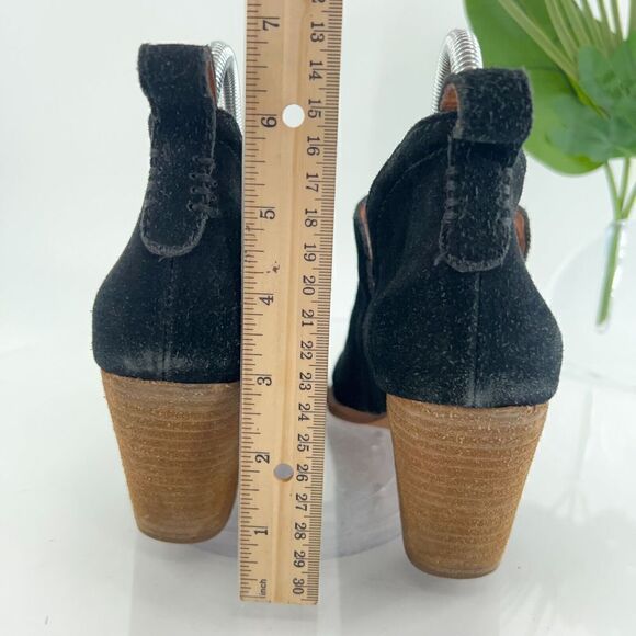 Jeffrey Campbell Cromwell Ankle Boots Women's 9 Black Suede Pointed Toe Western - Picture 10 of 16